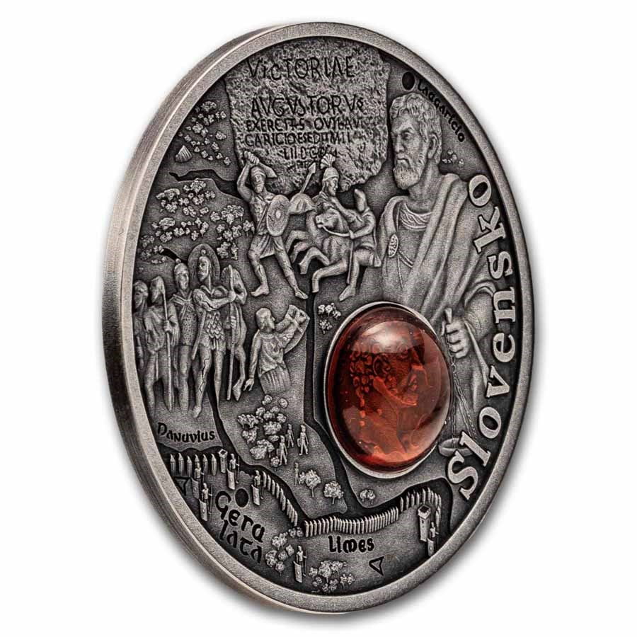 2026 Niue Silver Antique Amber Route: Slovakia (w/ Box & COA)