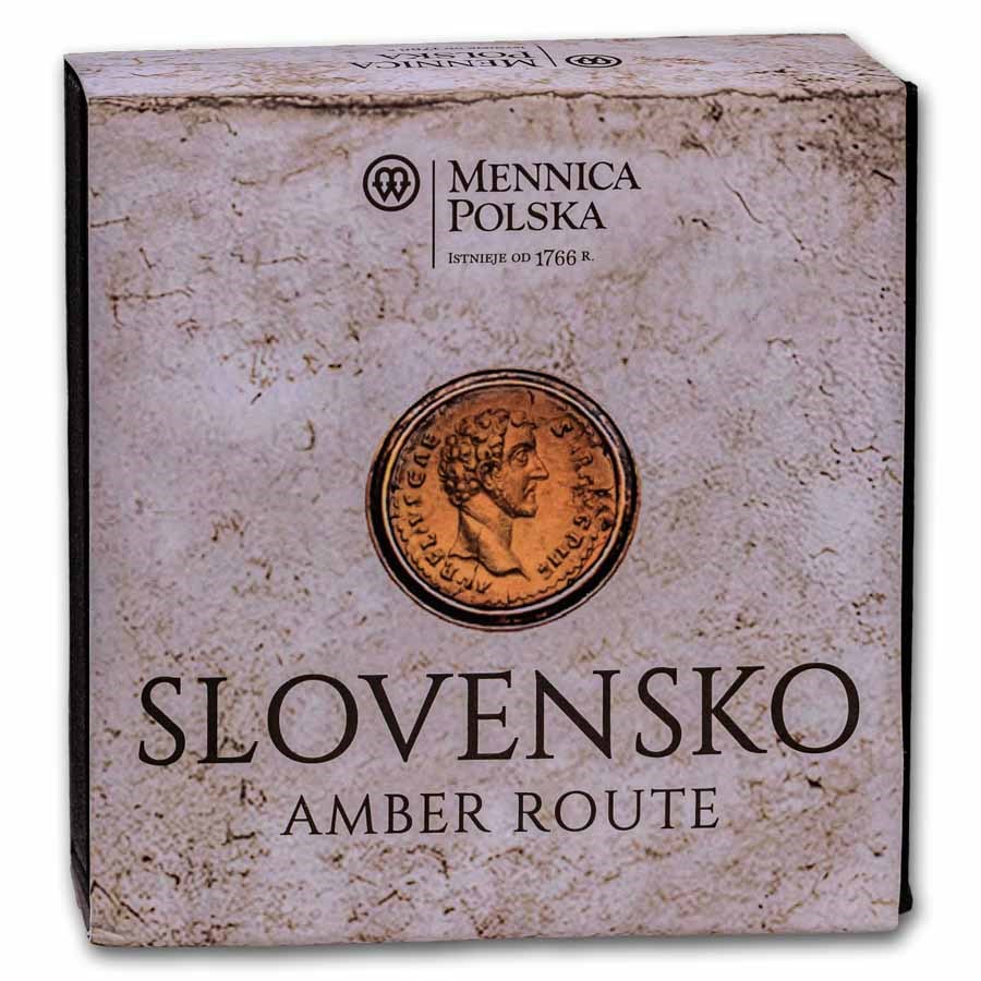 2026 Niue Silver Antique Amber Route: Slovakia (w/ Box & COA)