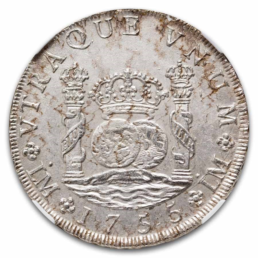 1755-LM JD Peru Silver 8 Reales "Pillar Dollar" Unc NGC