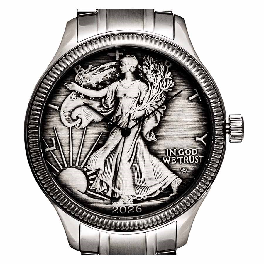 2026 Men's Antiqued 1 oz Silver Eagle Stainless Steel Watch