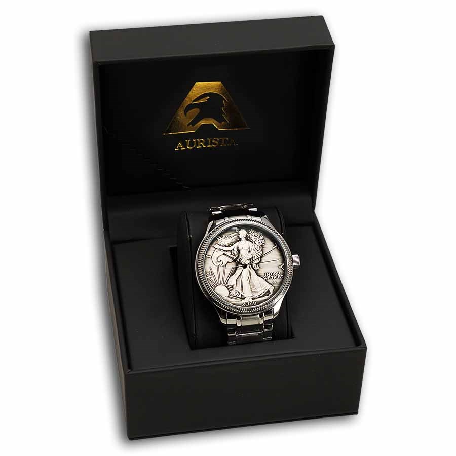 2026 Men's Antiqued 1 oz Silver Eagle Stainless Steel Watch