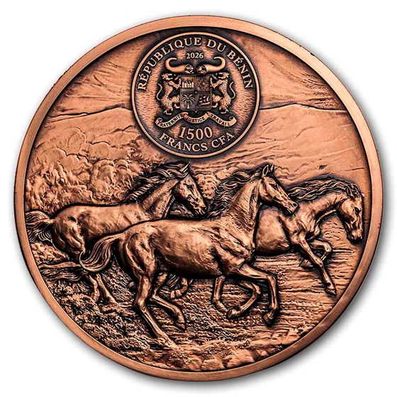 2026 Benin 1 kilo Copper Antique Atélier P. De Greef; Mustang