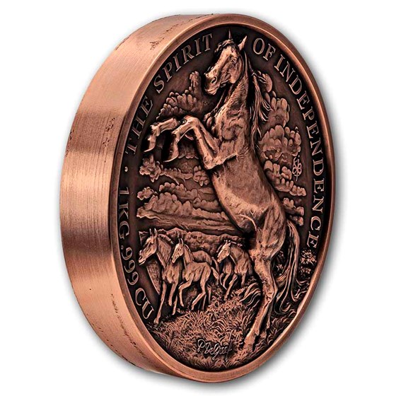 2026 Benin 1 kilo Copper Antique Atélier P. De Greef; Mustang