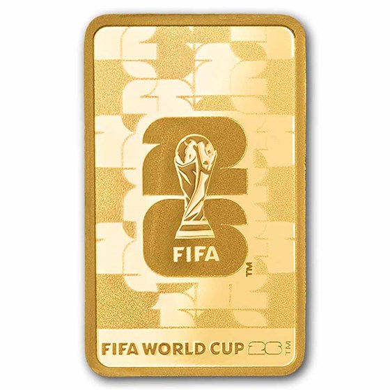 1 gram Gold Bar - PAMP FIFA™ 2026 World Cup (w/Assay &amp; Sleeve)