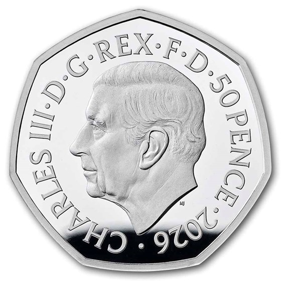 2026 Great Britain Aardman 50p Silver Proof Color Coin