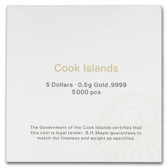 2026 Cook Islands 1/2 gram Gold Krios (with COA)