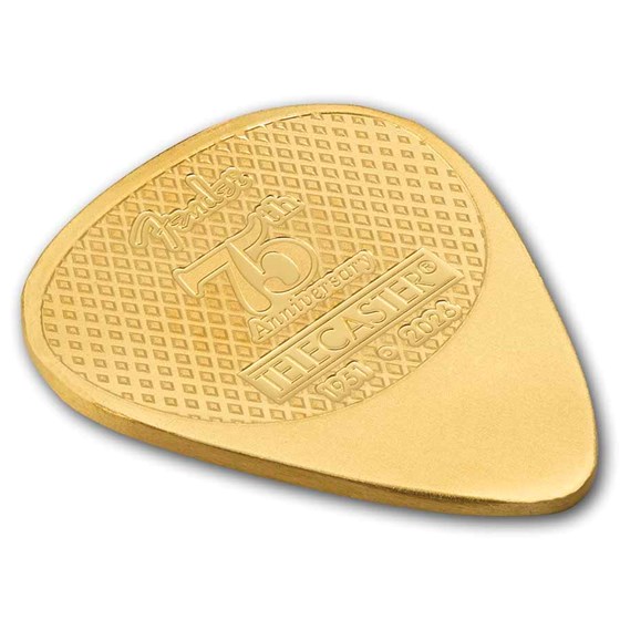 5 gram Gold PAMP Fender Guitar Pick - Telecaster 75th Anniversary