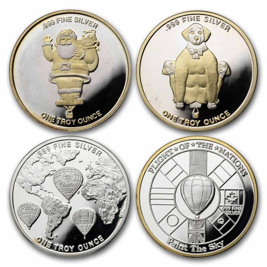 1 oz Silver Round - Albuquerque Balloon Fiesta (Random, Gilded)