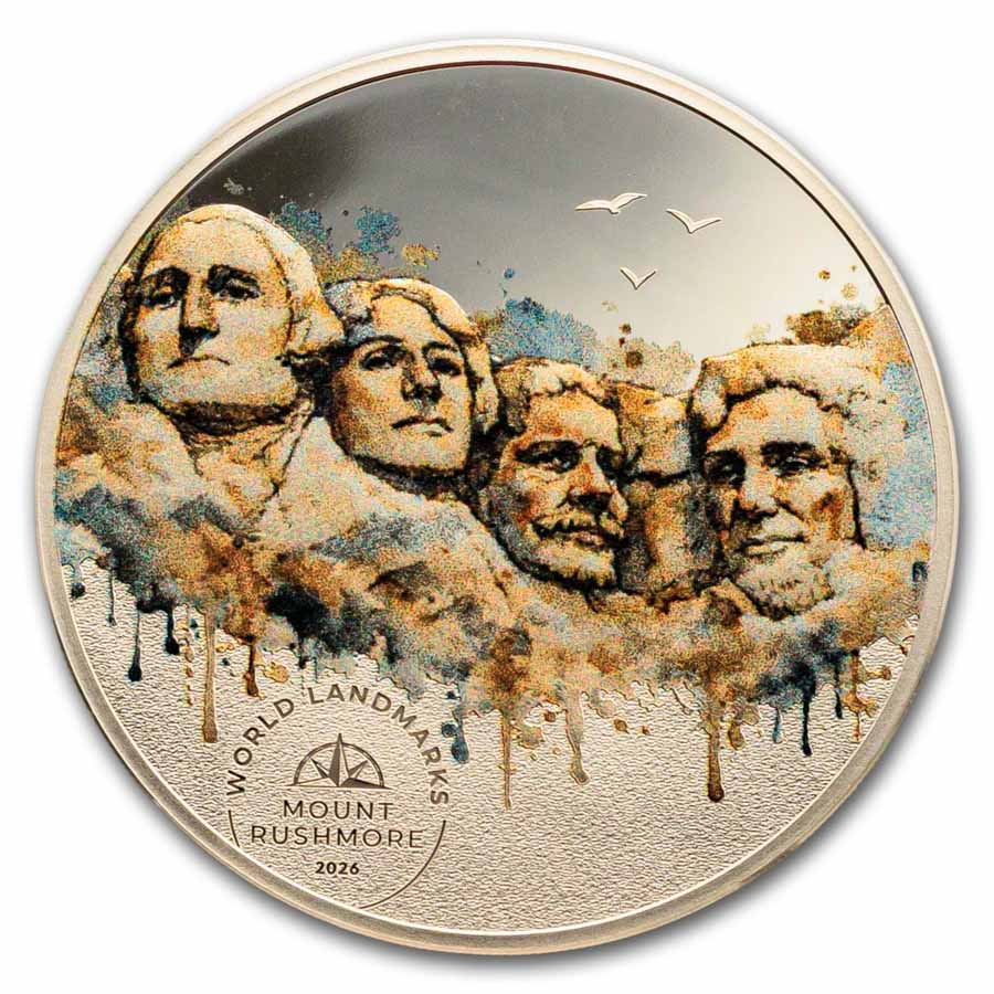 2026 Cook Islands 1/2 oz Silver World Landmarks: Mount Rushmore
