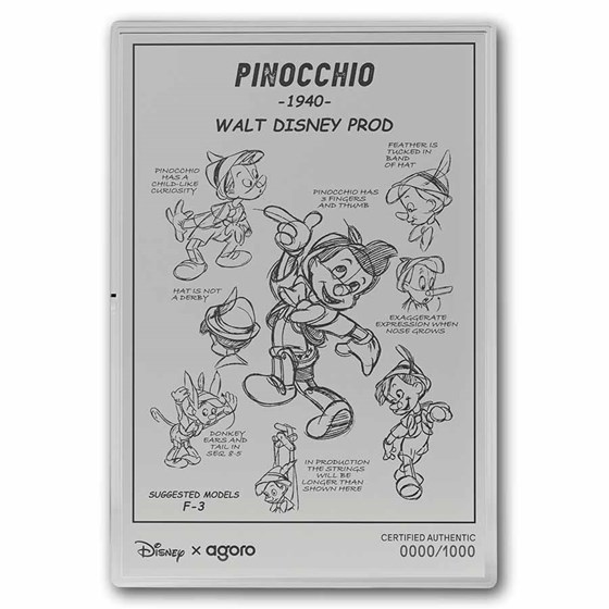 2026 Niue 3/4oz + 5g Silver $2 Disney: Pinocchio Collectible Set