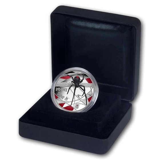 2026 Tuvalu 1 oz Silver Colorized Red-Back Spider Proof (Box)