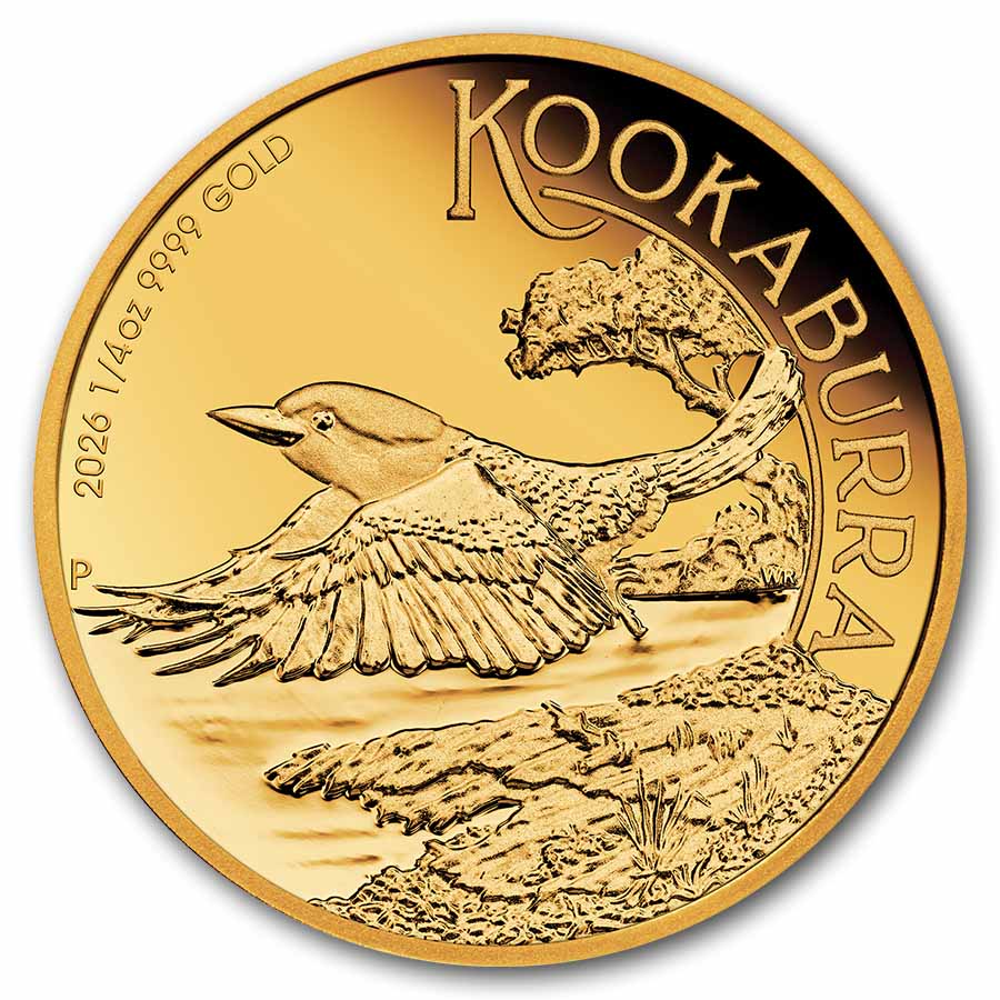 2026 Australia 1/4 oz Gold Kookaburra PF (High Relief, Box & COA)