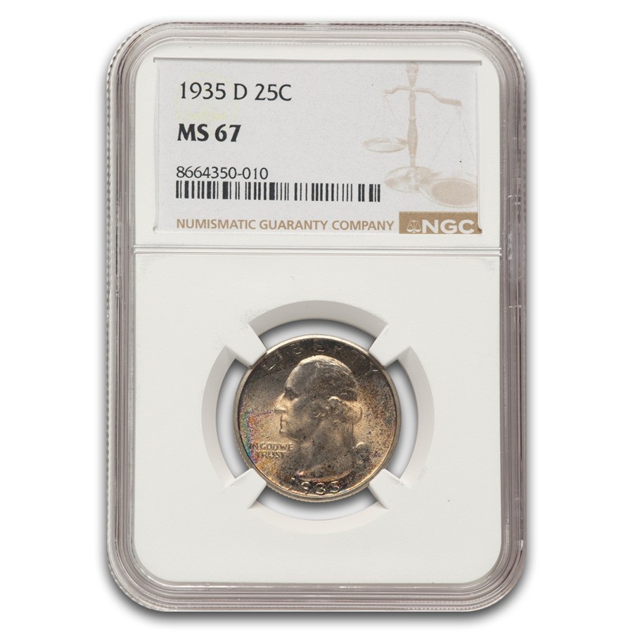 1935-D Washington Quarter MS-67 NGC (Toned)
