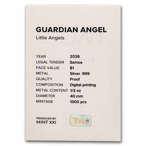 2026 Samoa 1/2 oz Silver Little Angels: Guardian Angel