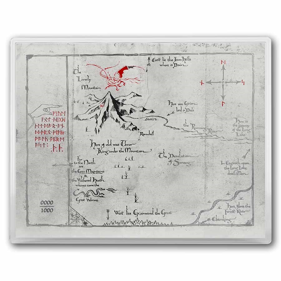 2026 Niue 5g + 3/4 oz The Hobbit: Thorin's Map & Key Set