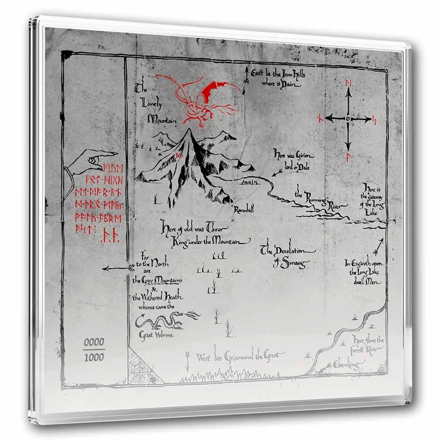 2026 Niue 5g + 3/4 oz The Hobbit: Thorin's Map & Key Set