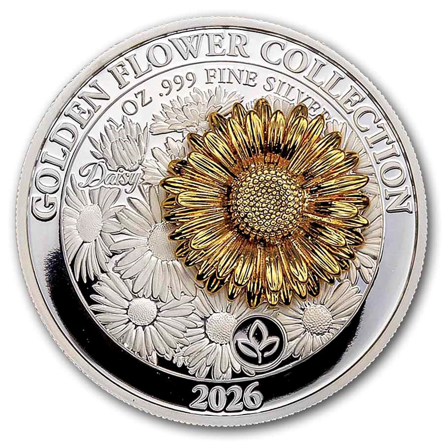 2026 Samoa 1 oz Silver Golden Flower Collection: Daisy