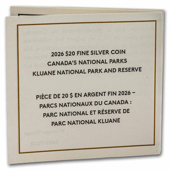 2026 RCM 1 oz Ag $20 Canada's National Parks Kluane National Park