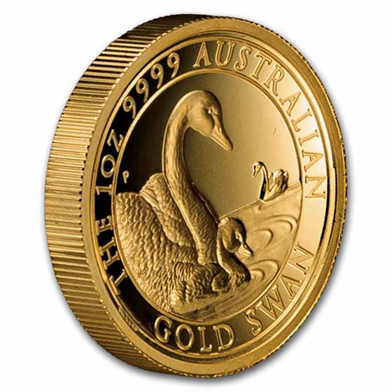 2019 Australia 1 oz Gold Swan Proof (HR, Damaged Box)