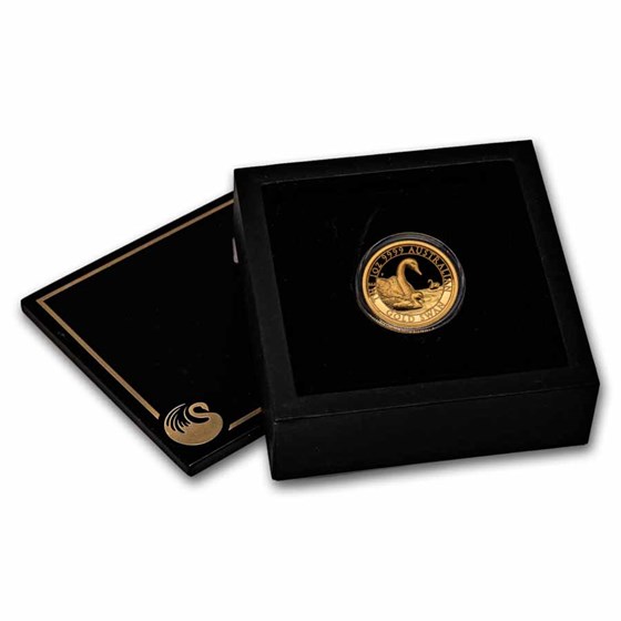 2019 Australia 1 oz Gold Swan Proof (HR, Damaged Box)
