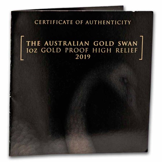 2019 Australia 1 oz Gold Swan Proof (HR, Damaged Box)