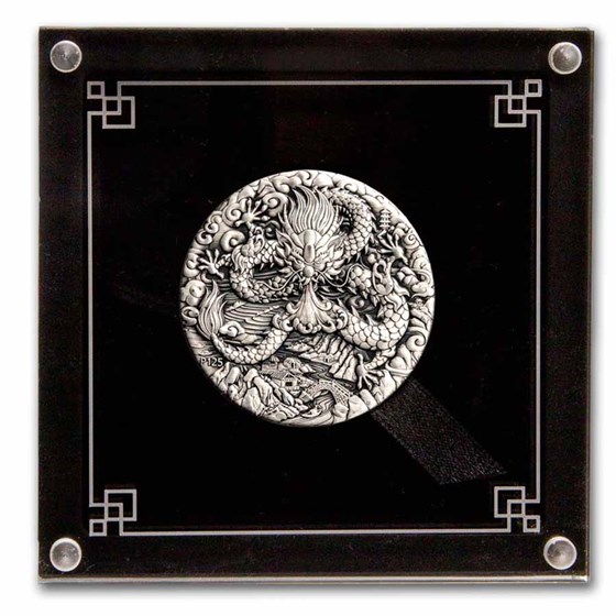2024 Australia 2 oz Silver Year of the Dragon Antiqued (No Box)