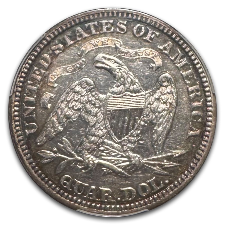 1873 Liberty Seated Quarter AU-55 PCGS (Open 3)