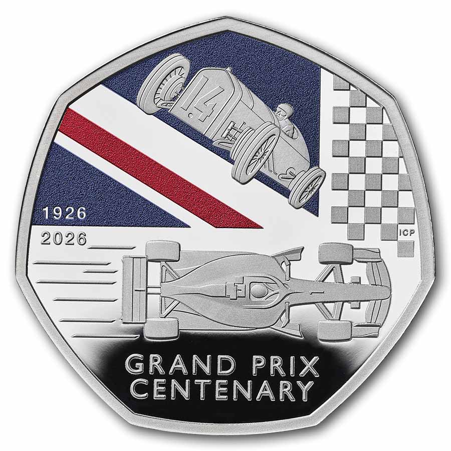 2026 Great Britain Grand Prix 50p Silver Proof Color Coin