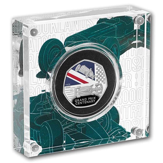 2026 Great Britain Grand Prix 50p Silver Proof Color Coin