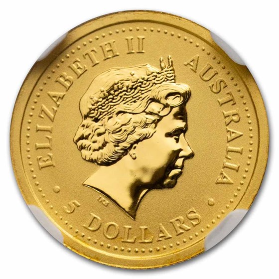 2002 1/20 oz Gold Year of the Horse Coin MS-70 NGC