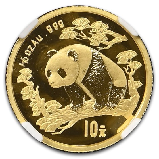 1997 China 1/10 oz Gold Panda MS-68 DPL NGC (Large Date)