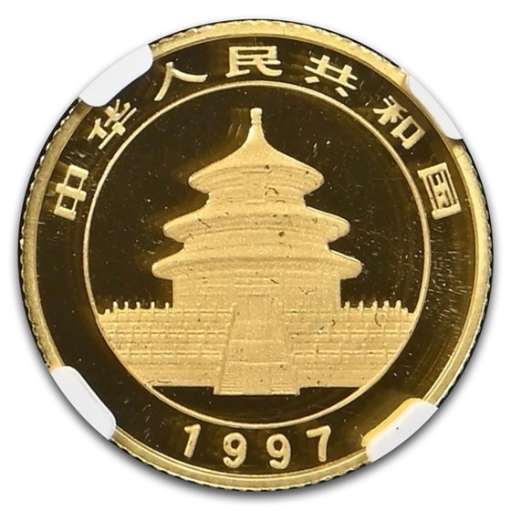 1997 China 1/10 oz Gold Panda MS-68 DPL NGC (Large Date)
