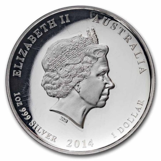 2014 AUS 1 oz Silver Lunar Horse PF-69 NGC UC High Relief (Flag)