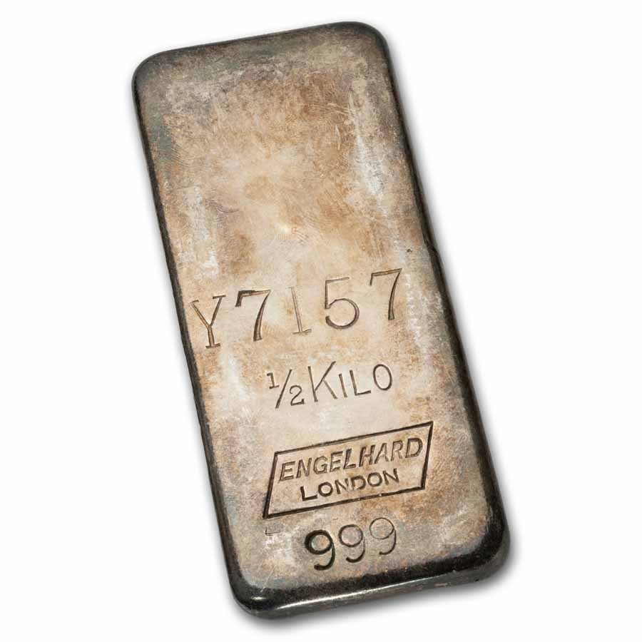 1/2 kilo Silver Bar - Engelhard (London)