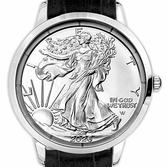 2026 Men's 1 oz Silver American Eagle Leather Watch
