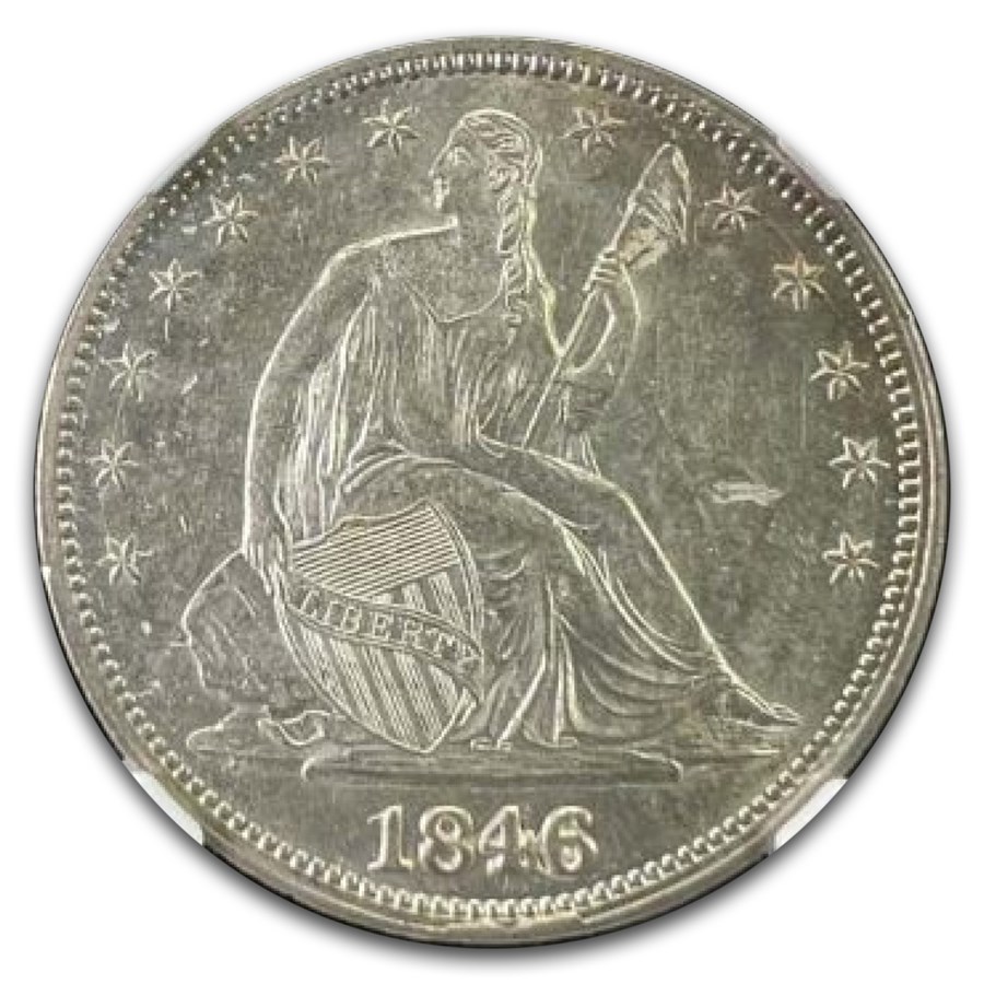 1846 Liberty Seated Half Dollar MS-61 NGC (Horizontal 6 Med Date)
