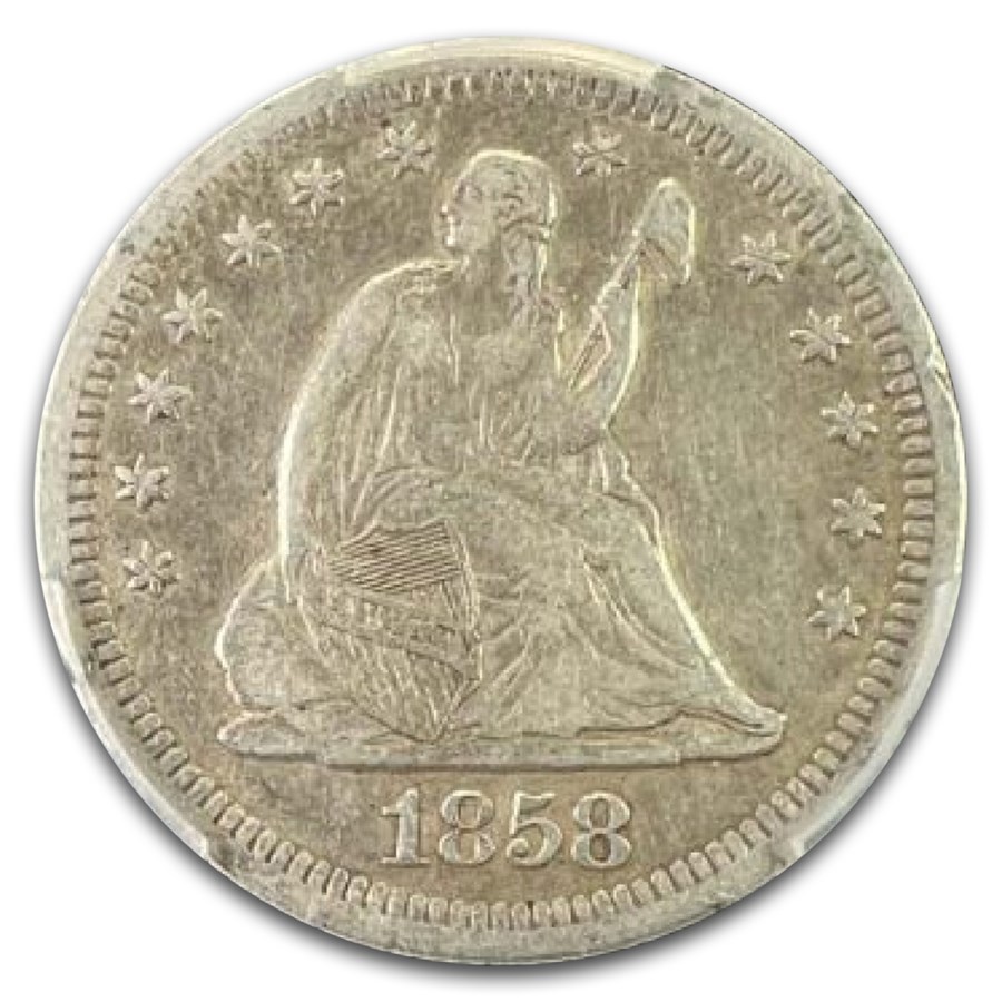 1858-S Liberty Seated Quarter VF-35 PCGS