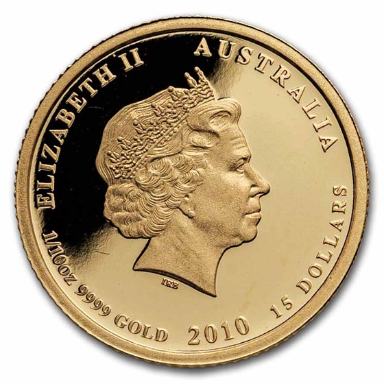 2010 Australia 1/10 oz Gold Lunar Tiger Proof (Box &amp; COA)