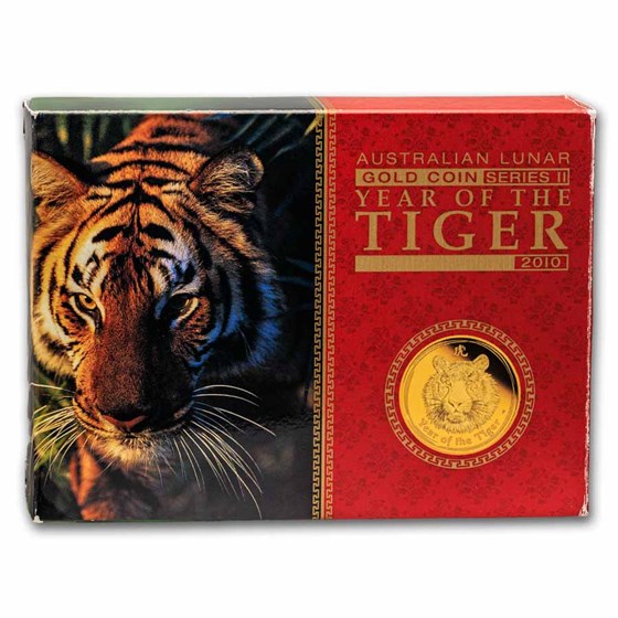 2010 Australia 1/10 oz Gold Lunar Tiger Proof (Box &amp; COA)