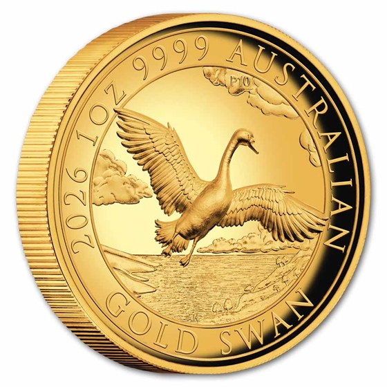 2026 AUS 1 oz Gold Swan PR-70 PCGS DCAM HR (FDI 10th Anni. Label)