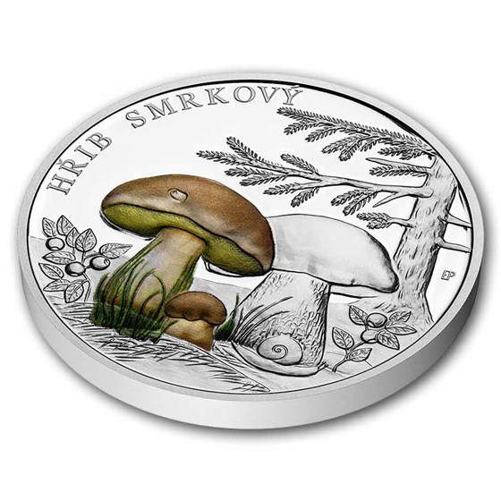 2026 Niue 1 oz Silver Proof Colorized Mushrooms: Porcini