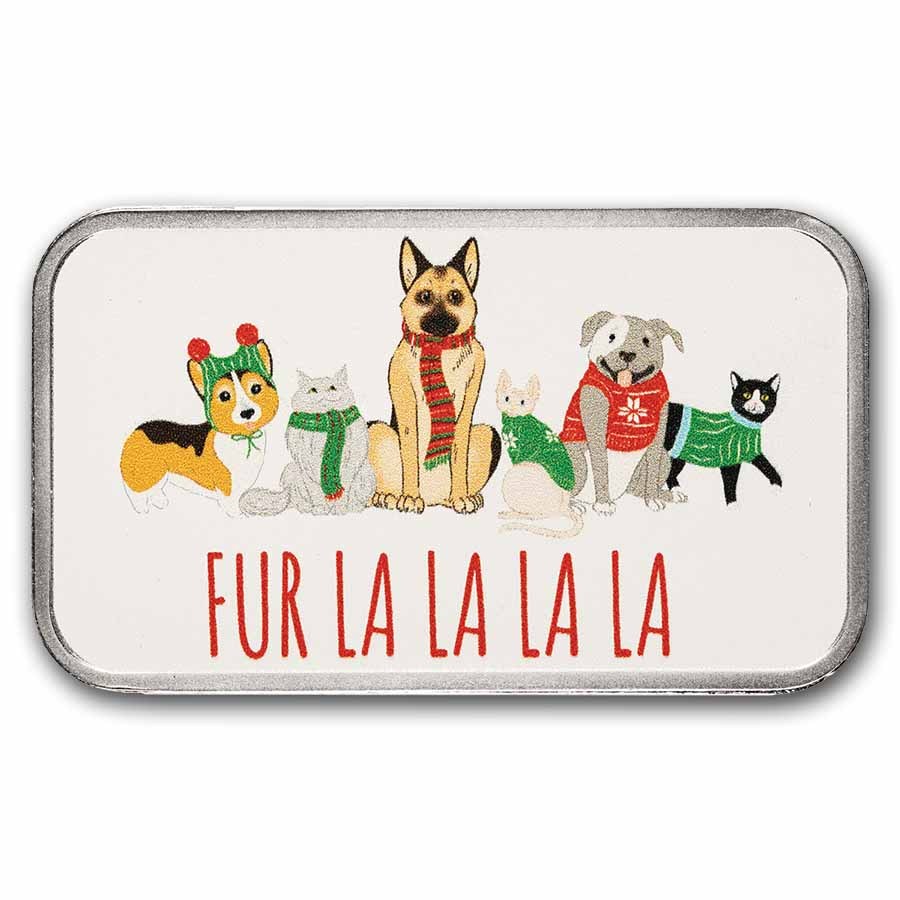 2026 1 oz Silver Colorized Bar - Fur La La La La Bar