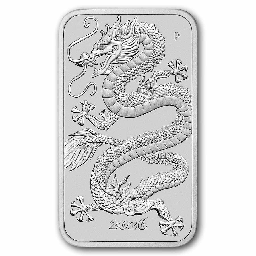 2026 Australia 1 oz Silver Dragon Rectangular Coin BU 2026 Australia 1 oz Silver Dragon Rectangular Coin BU