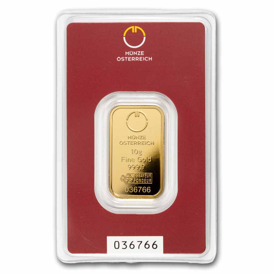 10 gram Gold Bar - Austrian Mint (New In Assay)