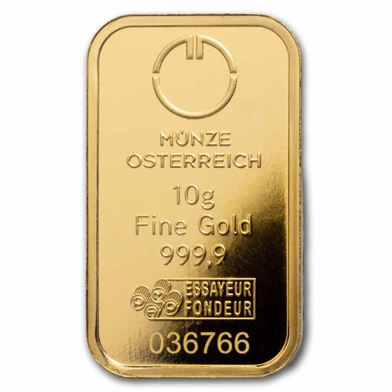 10 gram Gold Bar - Austrian Mint (New In Assay)