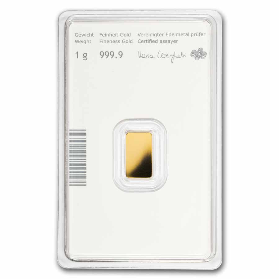 1 gram Gold Bar - Austrian Mint Design (New In Assay)