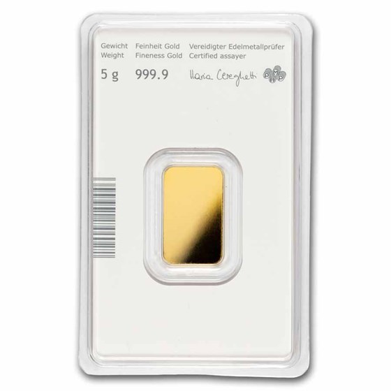 5 gram Gold Bar - Austrian Mint Design (New In Assay)