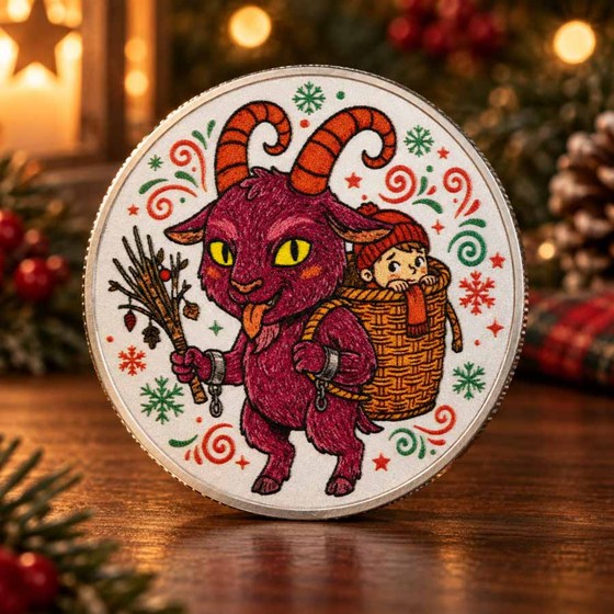 2026 1 oz Silver Colorized Round - Krampus: Children Beware