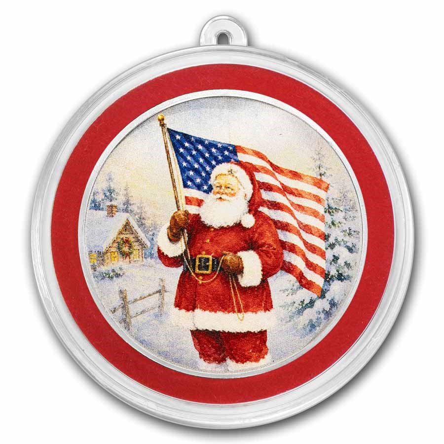 2026 1 oz Silver Colorized Round - 'Merica Santa