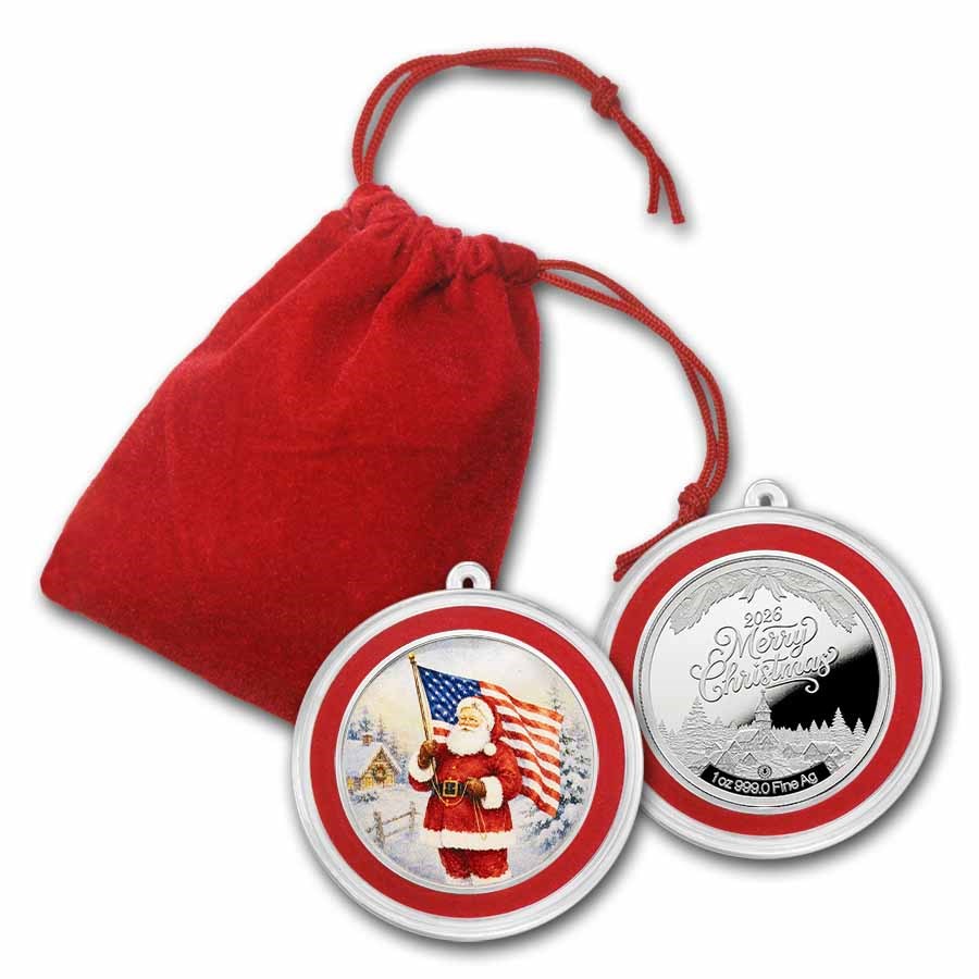 2026 1 oz Silver Colorized Round - 'Merica Santa